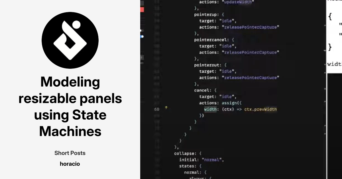 Modeling resizable panels using State Machines